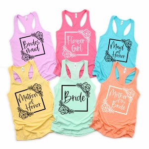 Florale Braut Tank Top, Braut Tank Top, Hochzeit Party Tank Top, ich sagte ja Geschenk, Braut passendes Geschenk, Frau Liebhaber Tank Top, Bachelorette