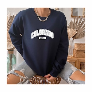 Colorado 1876 Shirt, Rocky Mountain Sweatshirt, Colorado State Hoodie, Hiking Tee, Colorado Vacation SweatShirt, Colorado Traveler Hoodie