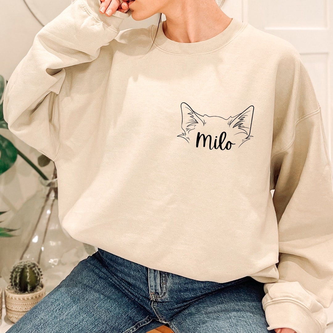 Tシャツ・カットソー +AMBLER+ A stray cat embroidery unisex hooded t-shirt beige hco7yfae4dv5737pf32ws9rrpuo3zy
