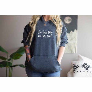 She Has Fire In Her Soul Hoodie, Feminist Hoodie, Social Justice Gift, Feminist Witch Hoodie, Rbg Hoodie, Girl Gang Hoodie, Feminism Hoodie