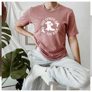 Give Cancer The Boot Shirt, Blood Cancer Ribbon Shirt, Skin Cancer Shirt, Pink Cancer Shirt, Family Support Shirt, Gift For Cancer Shirt