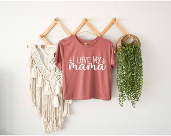 Ich liebe meine Mama Crop Top, Mama Herz Crop Top, große Familiengeschenk, Familienurlaub Crop Top, Geschenk für Mutter Crop Top, meine glückliche Mutter, Bonus Mutter
