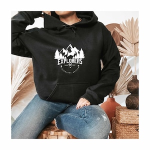 Adventure Center Hoodie, Mountain Adventure Hoodie, Hiking Buddy Hoodie, Forest Hoodie, Camping Bear Hoodie, Nature Lover Hoodie, Explore
