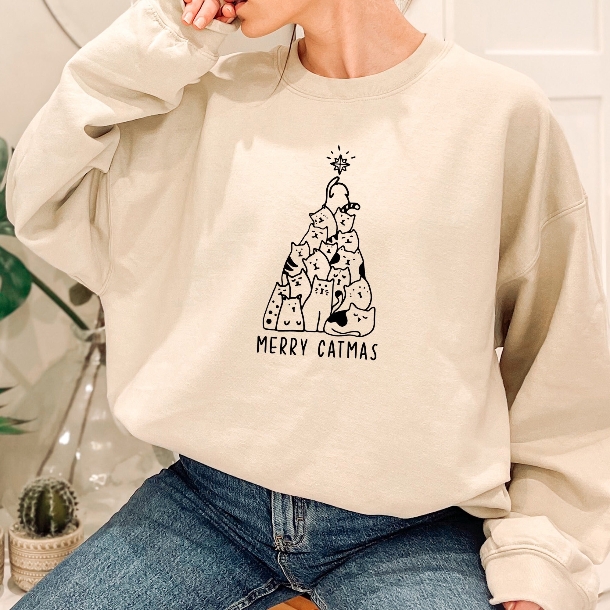 Merry catmas sweatshirt hotsell