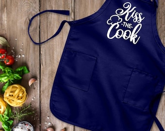 Bese el delantal de cocinero, regalo para la esposa, delantal de esposa chef, delantal de cocinero familiar, regalo de refranes de cocinero, delantal de panadería, delantal de tiempo de cocina, delantal de súper chef