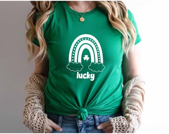 Lucky Rainbow Shirt, Irish Pub Shirt, Lucky Green Gift, Irish Beer Shirt, Lucky Vibes Shirt, St Paddys Day Shirt, Rainbow Irish Shirt