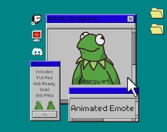 Animated Emote for Twitch and Discord // Kermit Cringe