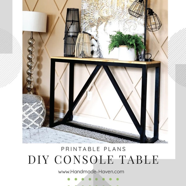 DIY Console Table Printable Plans