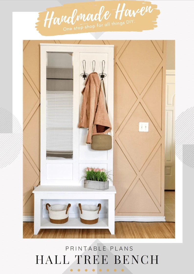 DIY Hall Tree Bench Printable Plans Etsy