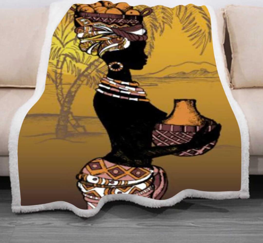 Saharan Queen Throw / African American Throw / Afrocentric Etsy