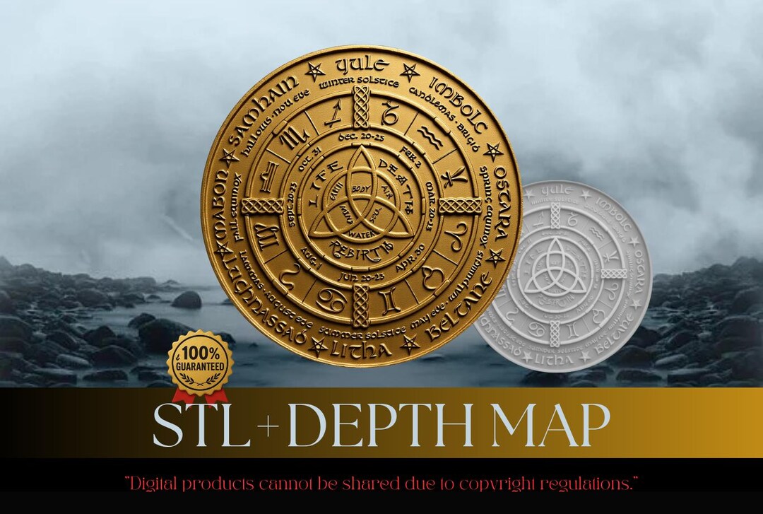 Coin Depth Map | 3D Laser Engrave | Xtool | STL & PNG Files | Grayscale ...
