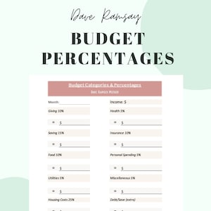 Dave Ramsey Budget Percentages Template-Printable-PDF Download-Dave Ramsey-Ramsey Solutions