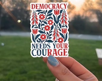 No Kings in America Sticker, Pro Democracy Vinyl Decal, Resist Fascism Sticker, Political Activist Sticker, Protest Art Design