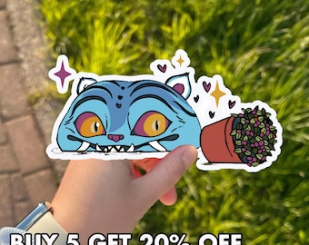 Kpop Blue Tiger Peeker Sticker, Cute Fan Art Vinyl Decal, Kpop Inspired Aesthetic Sticker, Anime Kawaii Sticker, Fun Gift for Fans