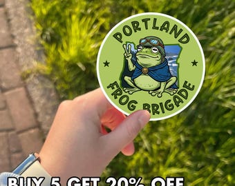Portland Frog Brigade Sticker, Anti ICE Sticker, Anti Fascism Sticker, Portland Protest Sticker, Frog Portland Decal, Activist Sticker