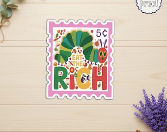 Eat the Rich Sticker, Anti Capitalism Political Sticker, Left Wing Activism Decal, Punk Protest Sticker, Social Justice Gift
