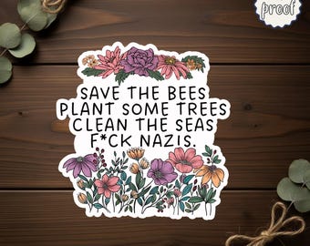 Anti Hate Poem Sticker, Left Alternative Sticker, Empowerment Art, Against Patriarchy Design, Actionism Message, Die-Cut Magnets