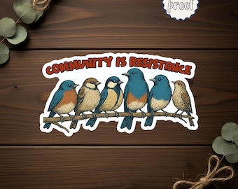 Community Is Resistance Vinyl Sticker, Collective Care Solidarity Decal, Equality Activism Quote, Progressive Rights Gift