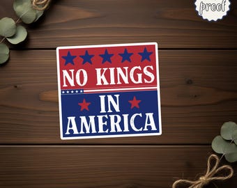 No Kings Sticker, Pro Democracy Vinyl Decal, Political Equality Sticker, Resist Authoritarianism, Freedom Protest Art
