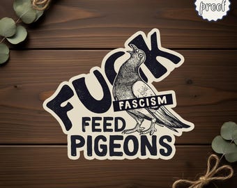 Anti Fascism Pigeon Patch, Punk Activist Sew On Patch, Feed the Pigeons Protest Design