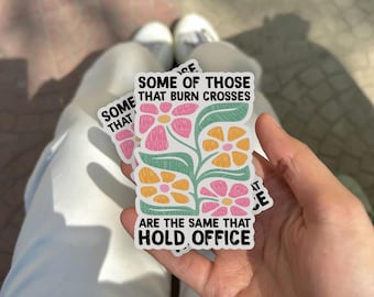 Floral Feminist Sticker: Retro Activist Empowerment Car Magnet