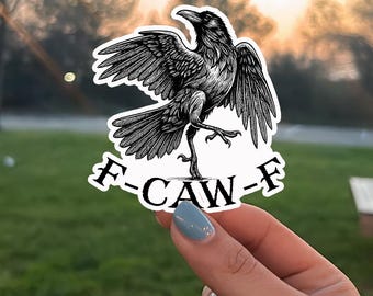 Funny Crow Sticker, Adult Humor Sticker Pack, F-Caw-F Crow Sticker, Zero F-Caws Given Sticker, Sarcastic Bird Meme Sticker Gift