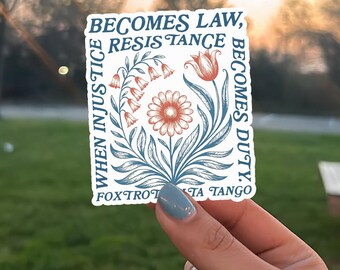 Resistance Duty Sticker, Feminist Political Sticker, Pro Democracy Sticker, Social Justice Sticker, Equality Rights Sticker