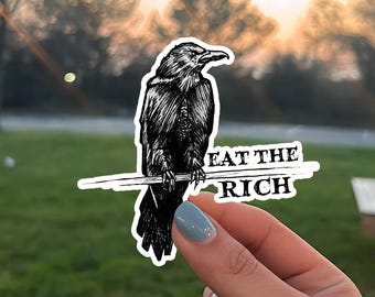 Eat The Rich Sticker, funny activism vinyl, justice equality decal, protest aesthetic sticker, social awareness art, political humor gift
