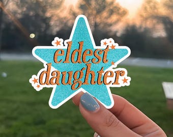 Eldest Daughter Sticker, Oldest Sister Vinyl Sticker, Cute Water Bottle Decal, Laptop  Sticker Gift, Die-Cut Magnets