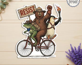 Portland Protest Frog Vinyl Decal, Anti ICE Equality Sticker, Political Activism Gift, Human Rights Sticker