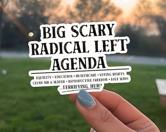Progressive Politics Sticker, Equality Justice Climate Sticker, Liberal Activism Sticker, Funny Democrat Sticker, Social Awareness Sticker