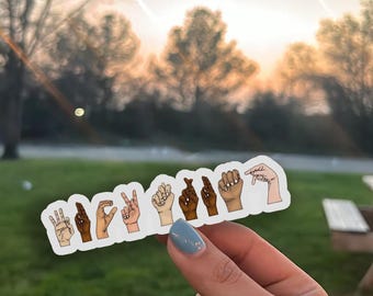 Election 2024 Sticker – Hand Sign Sticker, Sign Language Sticker, Democrat Political Sticker, Social Justice Activist Decal