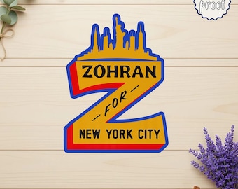 Zohran Mamdani NYC Mayor Sticker, 2025 Campaign Car Magnet, Progressive Political Decal, Vote Zohran Election Gift, Die-Cut Magnets