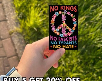No Kings No Dictators Sticker, Anti Authoritarian Sticker, No Kings in America Sticker, Patriotic Democracy Sticker, Pro Democracy Sticker