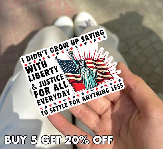 Liberty and Justice For All Sticker, 4th of July Sticker, Equality Sticker, Resist Political Sticker, Democrat Car Magnet, Patriotic Protest