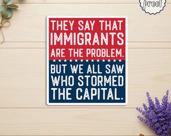 Immigrant Rights Sticker, They Say Immigrants Are The Problem Decal, Abolish ICE Vinyl Sticker, Justice Activism Sticker, Equality Gift
