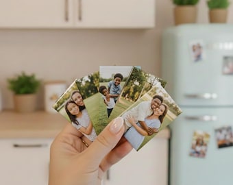 Personalized Photo Button Magnets, Custom Mini Fridge Magnet Gift, Small Picture Magnet for Locker Decor, Strong 3x2 Magnetic Photo Keepsake