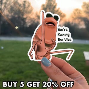 Marcus The Worm Meme Sticker, You're Ruining The Vibe Sticker, Funny VRChat Meme Decal, Cute Marcus Worm Sticker