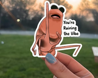 Marcus The Worm Meme Sticker, You're Ruining The Vibe Sticker, Funny VRChat Meme Decal, Cute Marcus Worm Sticker