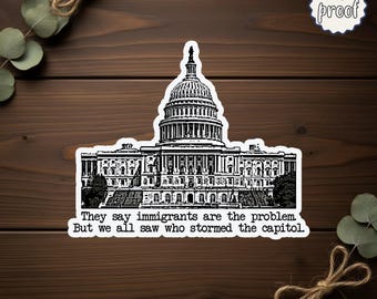 They Say Immigrants Are the Problem Sticker, Abolish ICE Decal, Protect Immigrant Communities, Anti MAGA Protest Vinyl
