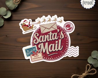 Christmas North Pole Sticker, Santa Mail Special Delivery Decal, Holiday Letter Stamp Sticker, Festive Xmas Vinyl Sticker