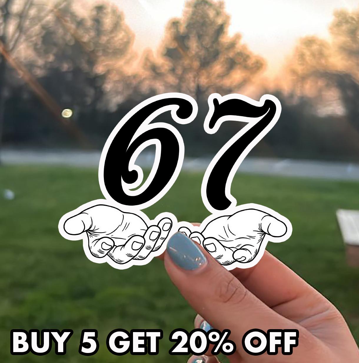 小物 meme Six Seven Meme Sticker, Funny Hands Sticker, Viral Internet Meme