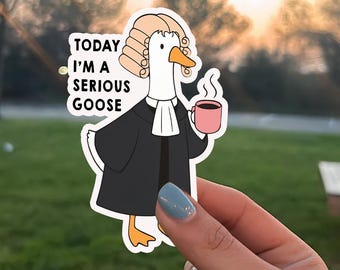 Funny Goose Sticker, Silly Goose Sticker, Serious Goose Decal, Sarcastic Goose Sticker, Cool Laptop Sticker, Coworker Gift Sticker