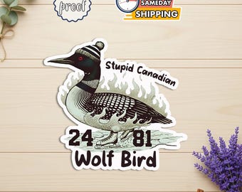 Funny Wolf Bird Hockey Sticker, Rivalry Romance Inspired, Queer Hockey Humor Vinyl Decal, Kindle Laptop Water Bottle Gift