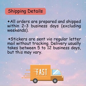 May include: An illustration of a delivery truck with the text "FAST DELIVERY". The image also includes the text "Shipping Details" and information about order preparation and shipping times.