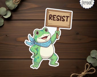 Portland Frog Resistance Sticker, Anti ICE and Equality Vinyl Decal, Pro Immigrant Political Statement
