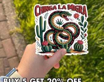 Chinga La Migra Holographic Sticker, Latinx Activist Vinyl Decal, Protest Quote Sticker, Spanish Social Justice Sticker, Gift for Supporters