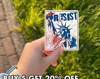 Resist Bumper Sticker, Feminist Car Decal, Pro Choice Vinyl Sticker, Statue of Liberty Magnet, Equality Sticker, Progressive Gift, Leftist