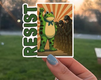 Portland Frog Sticker, Protest Frog Meme Sticker, Anti ICE Sticker, Pro Immigrant Sticker, Political Activist Sticker