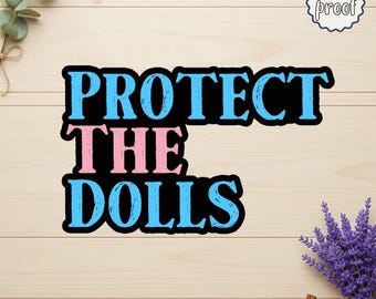 Protect The Doll Retro Sticker, Vintage Feminist Decal, Gender Equality Magnet, Human Rights Gift, Trans Pride Sticker, Die-Cut Magnets